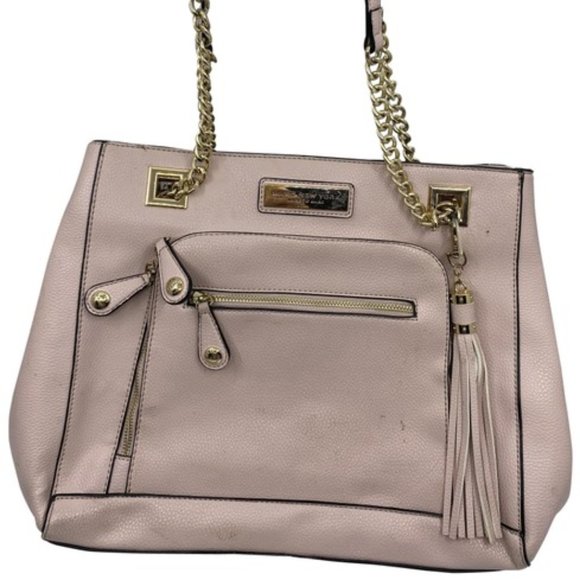 Andrew Marc Cream Leather Tote Bag - Picture 1 of 10